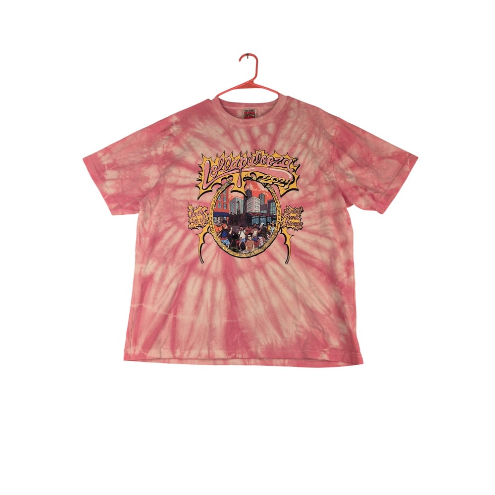 Lollapalooza 2024 Chicago Grant Park 20 Years Tie Dye Pink T-Shirt Mens Large